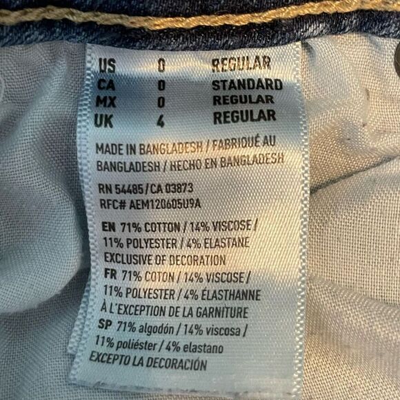 American Eagle Kickboot Jeans Blue Medium Wash Denim 360 Super Stretch Low Rise - Picture 7 of 8